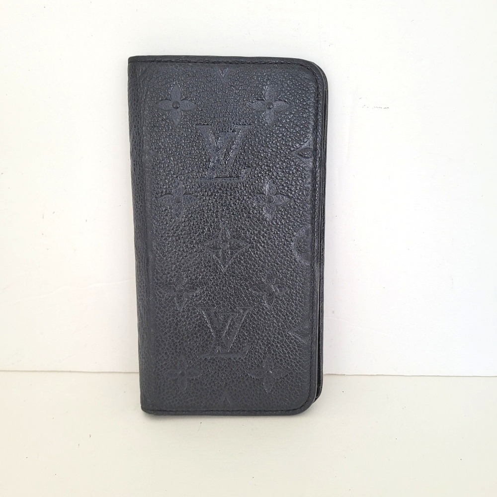 Louis Vuitton iPhone 11 Pro Folio Case Black Monogram Empreinte Leather M69070